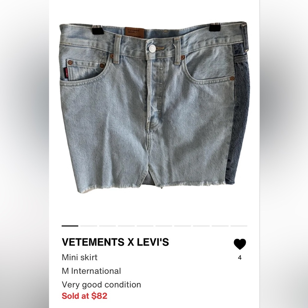 Vetements & Levi’s Mini skirt. Medium
